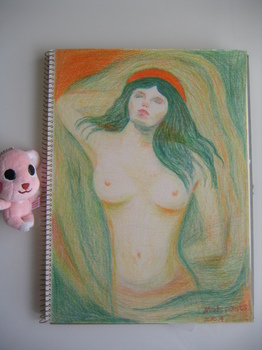 ムンクの代表作『マドンナ』を色鉛筆で模写.jpg